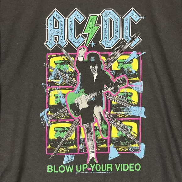 AC/DC Blow Up Your Video Womens L Sweatshirt Crew Neck Black Graphic‎ Print - Picture 2 of 11